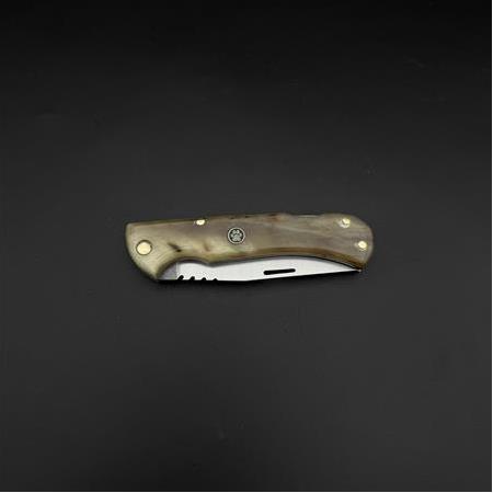 41 16 Çelik Koç boynuzu kabze sırttan kilitlemeli küçük boy çakı