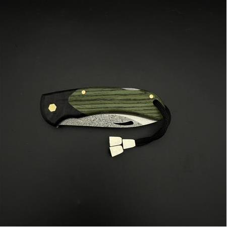 yeşil & siyah endüstriyel karışımı kabze, n690 Çelik sırttan kilitlemeli çakı