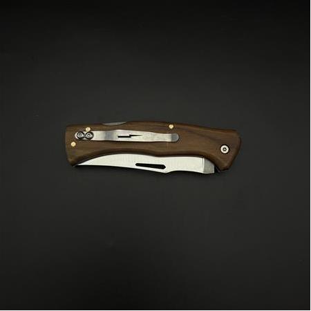 Kemer klipsli sırttan kilitlemeli 41 16 Çelik ceviz ağacı kabze çakı