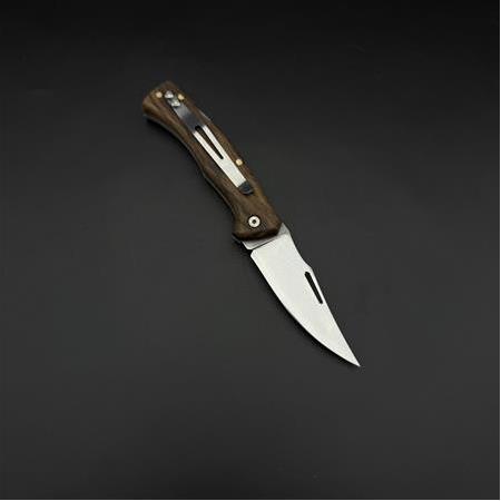 Kemer klipsli sırttan kilitlemeli ceviz ağacı kabze 41 16 Çelik çakı