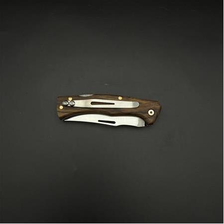 Kemer klipsli sırttan kilitlemeli ceviz ağacı kabze 41 16 Çelik çakı