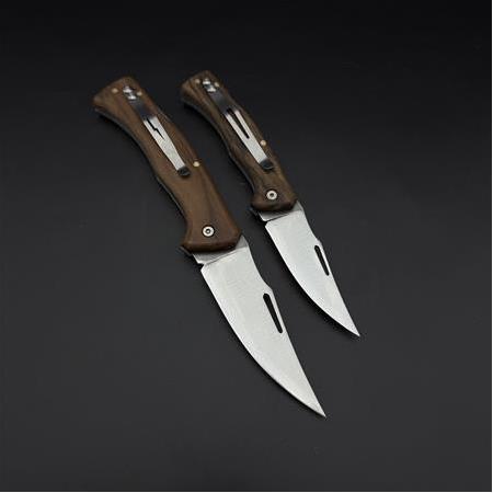 Kemer klipsli sırtlan kilitlemeli ceviz ağacı kabze 41 16 Çelik çakı