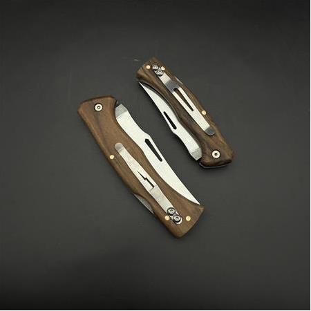 Kemer klipsli sırtlan kilitlemeli ceviz ağacı kabze 41 16 Çelik çakı