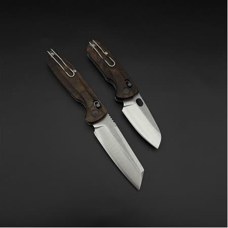 yandan çekme kilit mekanizmalı Kemer klipsli ceviz ağacı kabze 41 16 Çelik tanto model çakı 3