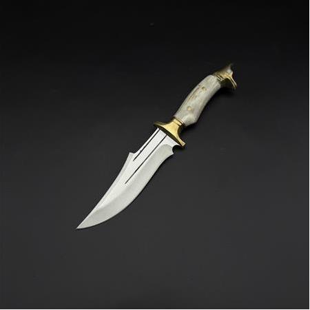 kurt başlı pirinç balçak orijinal geyik boynuzu kabze 41 16 Çelik küçük boy komando bıçağı
