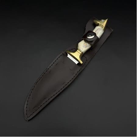 kurt başlı pirinç balçak orijinal geyik boynuzu kabze 41 16 Çelik küçük boy komando bıçağı