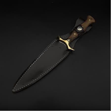 pirinç balçak ceviz ağacı kabze 41/16 Çelik çift ağızlı kama