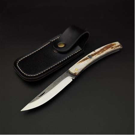 El yapımı orijinal geyik boynuzu kabze N690 çelikk kamp çakısıo