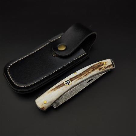 El yapımı orijinal geyik boynuzu kabze N690 çelikk kamp çakısıo