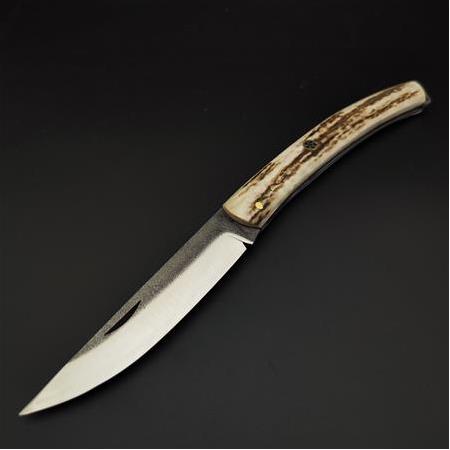 El yapımı orijinal geyik boynuzu kabze N690 ççelik kamp çakısıı