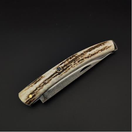 El yapımı orijinal geyik boynuzu kabze N690 ççelik kamp çakısıı