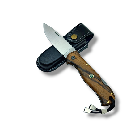 El Yapımı Sırttan Kilitli Kök Ceviz Kabze Kamp Çakısı BUSHCRAFT