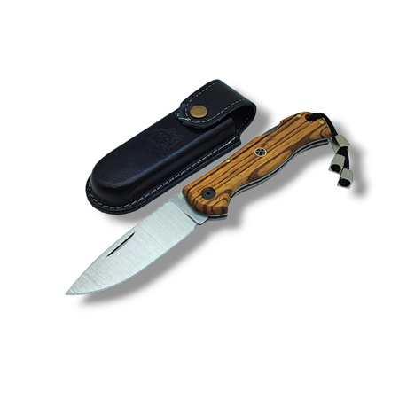 El Yapımı Sırttan Kilitli Zebrano Kabze Kamp Çakısı BUSHCRAFT