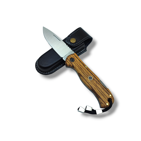 El Yapımı Sırttan Kilitli Zebrano Kabze Kamp Çakısı BUSHCRAFT