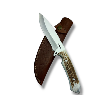 El Yapımı Orijinal Geyik Boynuzu Kamp & Doğa Bıçağı 4116 Steel