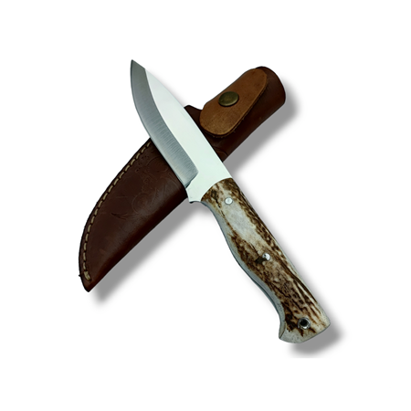 El Yapımı Orijinal Geyik Boynuzu Bushcraft Kamp & Doğa Bıçağı 4116 Steel