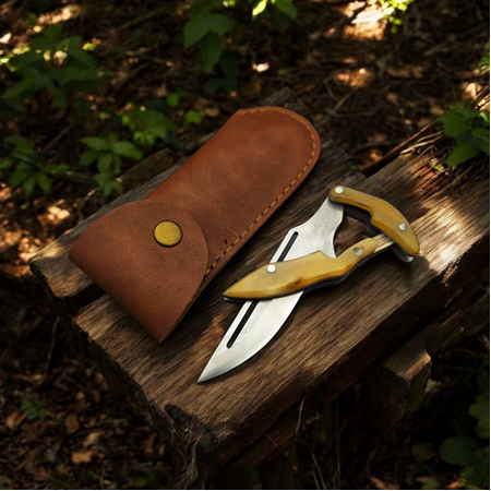 El yapımı koç boynuzu kabze hayalet çakı