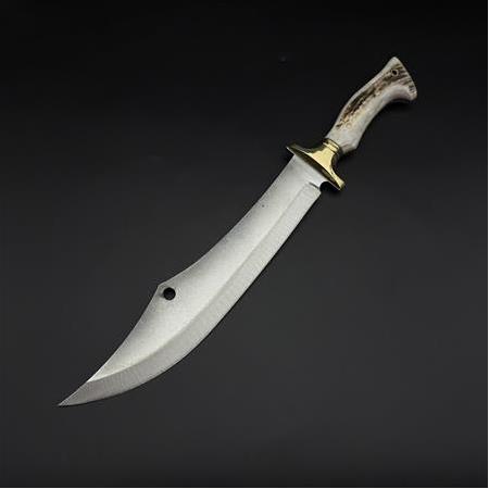 orijinal geyik boynuzu kabze 41 16 çelik pirinç balçak pala