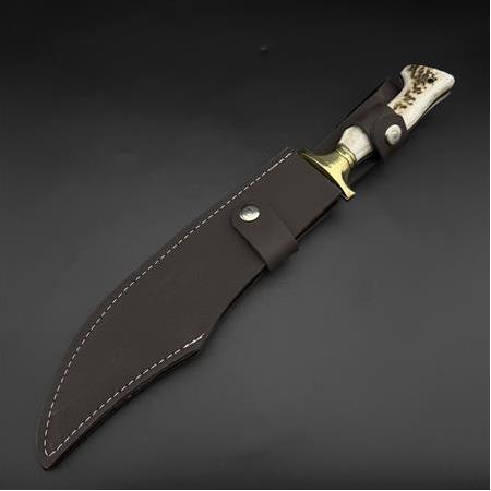 orijinal geyik boynuzu kabze 41 16 çelik pirinç balçak pala