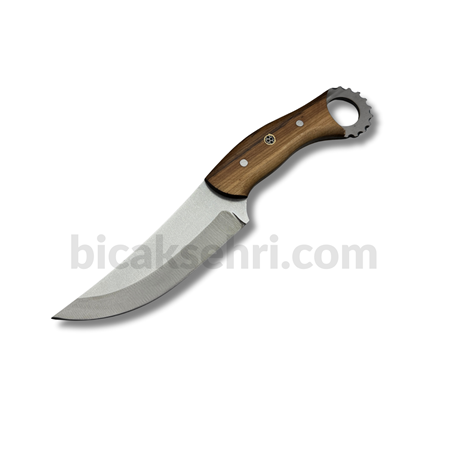 dişli halkalı Cevizağacı kabze 4116 çelik kamp bıçağı